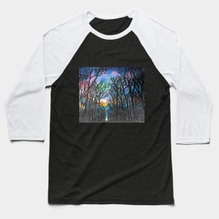 Forest at Night Baseball T-Shirt